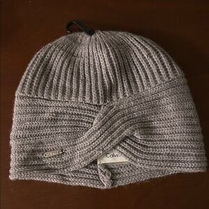 Calvin Klein Light Gray Ribbed Beanie